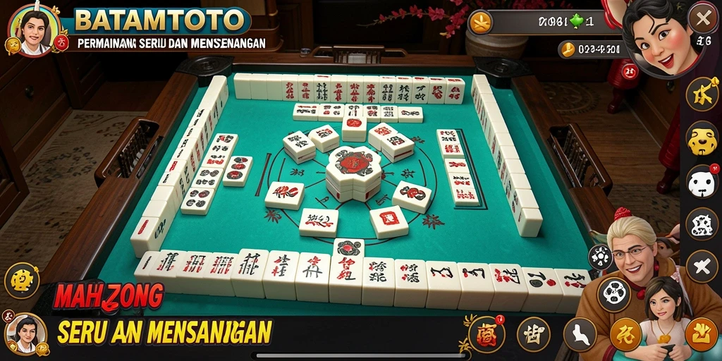 Screenshot utama BATAMTOTO menampilkan aksi permainan Mahjong yang seru.