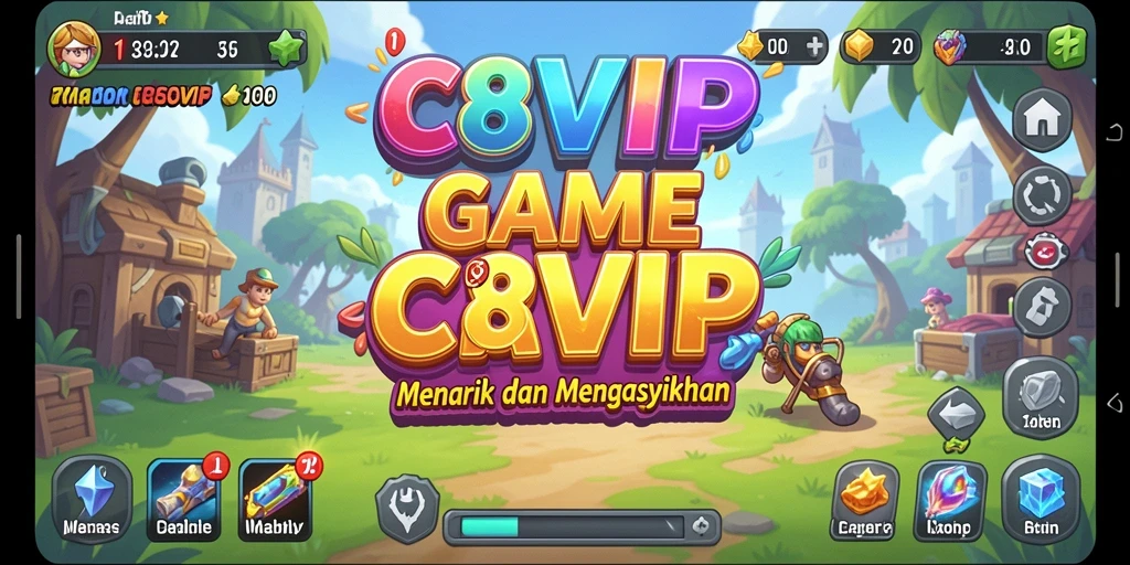 Tampilan gameplay C8VIP yang menarik dan penuh warna.