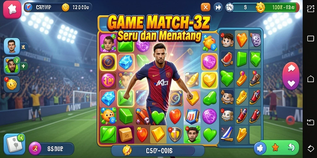 Tampilan gameplay seru di CR7VIP dengan kombinasi warna-warni.