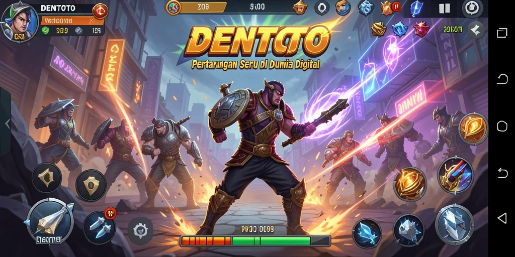 Tampilan menarik dari gameplay DENTOTO dengan karakter bertarung.