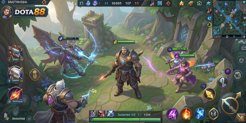 Tampilan gameplay DOTA88 yang dinamis dan interaktif.