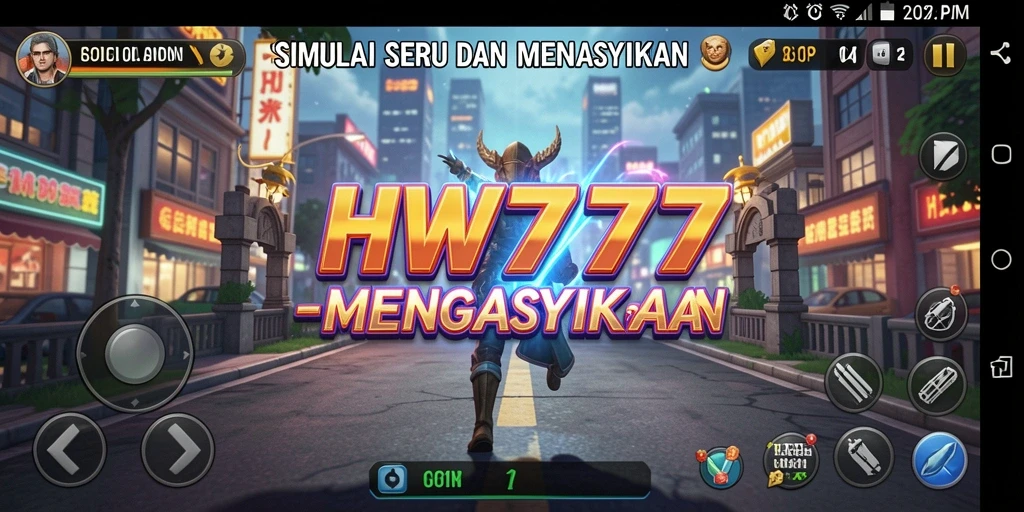 Tampilan menarik dari gameplay simulasi HW777 yang penuh warna dan detail.