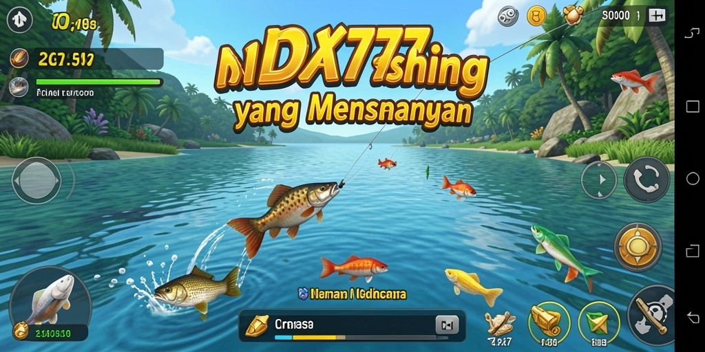 Screenshot gameplay IDX777 yang menampilkan aksi memancing yang seru.