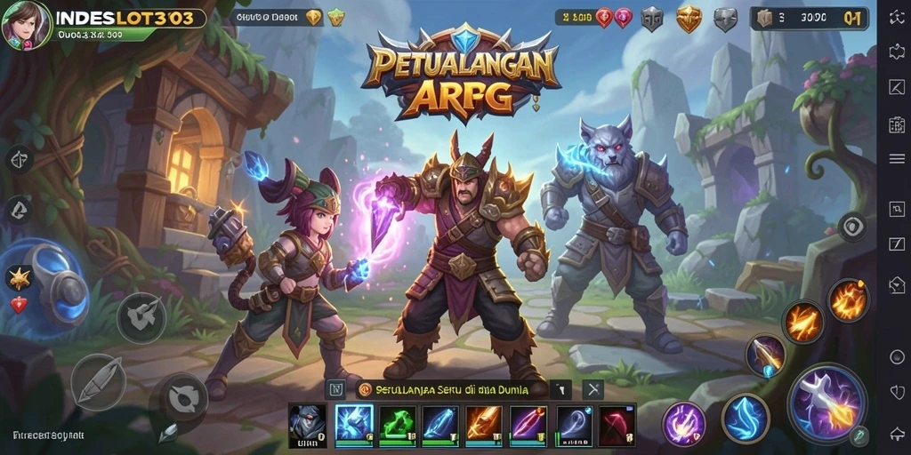 Tampilan gameplay seru di dunia petualangan ARPG.