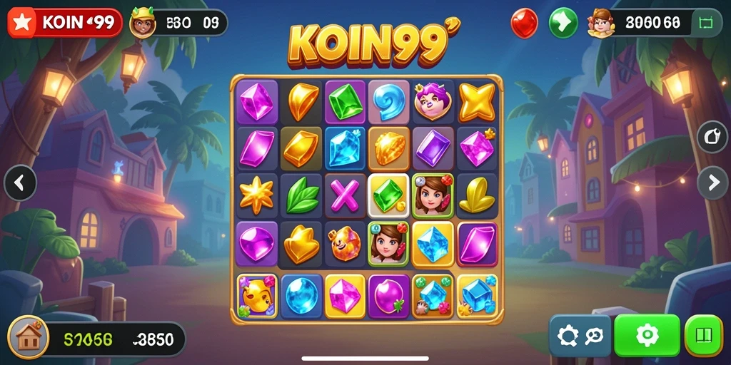 Screenshot gameplay KOIN99 menampilkan keseruan mencocokkan koin.
