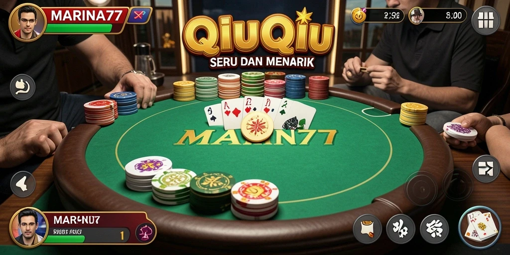 Tampilan gameplay seru dari MARINA77 saat bermain QiuQiu.