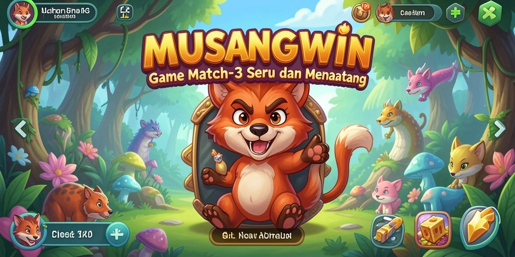 Gameplay seru Match-3 dengan grafis yang menarik.
