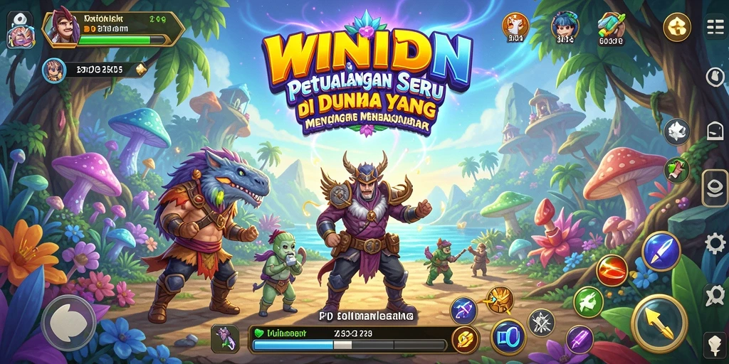 Tampilan gameplay WINIDN yang penuh aksi dan petualangan.