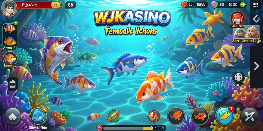 Tampilan gameplay seru WJKASINO saat menangkap ikan.
